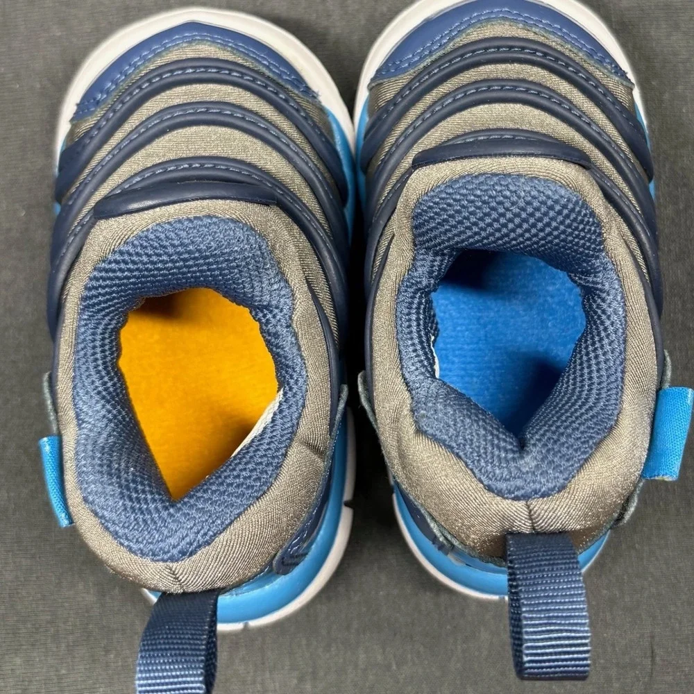 Nike Unisex Toddler Dynamo Free Blue Grey Synthetic 3C Athletic Slip On Sneaker